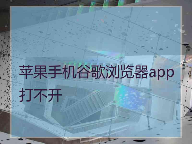 苹果手机谷歌浏览器app打不开